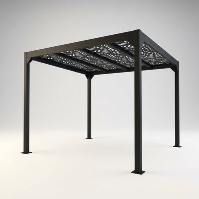 Aluminum Pergola Designed for Modern Outdoor Living, 8x8 Matte Black Frame, Powder Coated, Easy Assembly