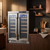 36 Bottle 24 In. Built-In French Door Dual Zone Wine Cooler — Studio Shot