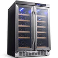 Dual Zone Wine Cooler Built to Preserve Fine Vintages, 36 Bottle Capacity, French Door Design, Built-In Ready