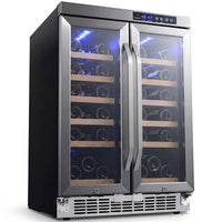 36 Bottle 24 In. Built-In French Door Dual Zone Wine Cooler — Studio Shot