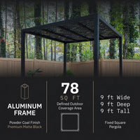 8 Ft. X 8 Ft. Matte Black Aluminum Pergola — Results & Stats