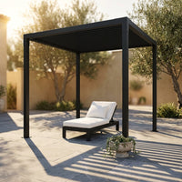 8 Ft. X 8 Ft. Matte Black Aluminum Pergola — Studio Shot