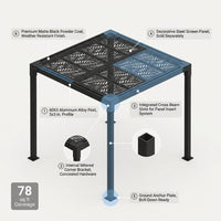 8 Ft. X 8 Ft. Matte Black Aluminum Pergola — How It Works