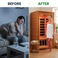 Barcelona 1 to 2 Person Low EMF FAR Infrared Home Sauna — Before & After