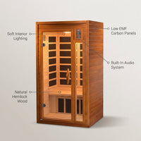Barcelona 1 to 2 Person Low EMF FAR Infrared Home Sauna — infographic