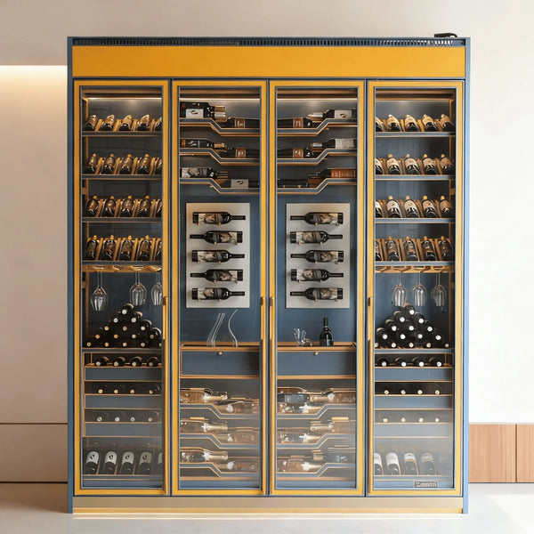 Customizable Smart Wine Cooler Fridge Chiller with Split Type Cooling Unit System Multiple Temperature Zones for Hotel Use