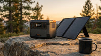 Solar Powered Generator 100W, Portable Power Station with Solar Panels 40W | 146Wh Solar Power Bank with AC Outlet,Usb A,USB C, DC Output, Small Solar Generator for Home Use Outdoor Camping RV Van Trip — Lifestyle