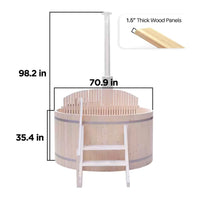 Wood Fired Hot Tub Designed for Year-Round Wellness, 4-5 Person Capacity, Internal Stove, Pine Construction