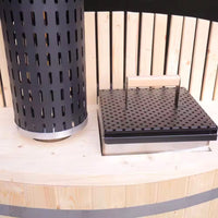 Wood Fired Hot Tub Designed for Year-Round Wellness, 4-5 Person Capacity, Internal Stove, Pine Construction