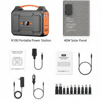 Portable Solar Generator Built for Emergency Power, 100W Station, 40W Panel, Multiple Outputs, 146Wh Capacity